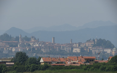 Bergamo city skyline