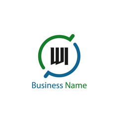 Initial Letter WI Logo Template Design