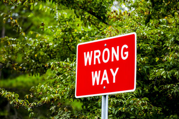 Wrong way sign