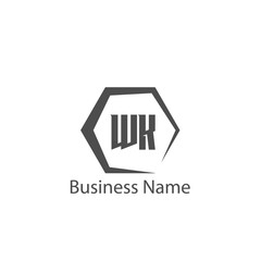 Initial Letter WK Logo Template Design
