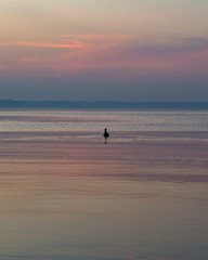 Fototapeta na wymiar Colorful sunset on the bay