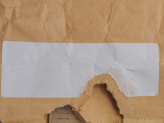 Envelope with blank label