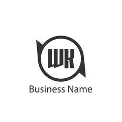 Initial Letter WK Logo Template Design