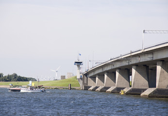 Fototapeta na wymiar The Ketelbrug is a 800-metre-long Dutch bascule bridge