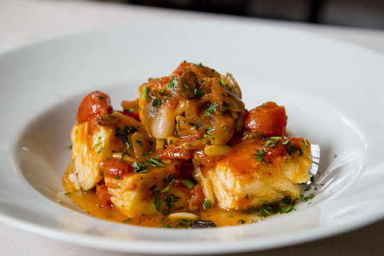 baccala and tomatoes roman plate