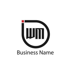 Initial Letter WM Logo Template Design