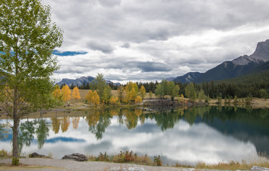 Canmore, fall, Quarry Lake, Water