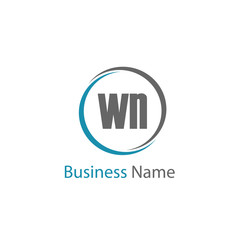 Initial Letter WN Logo Template Design