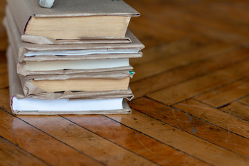 stack of vintage books
