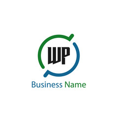 Initial Letter WP Logo Template Design