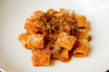 Eating pasta in Rome