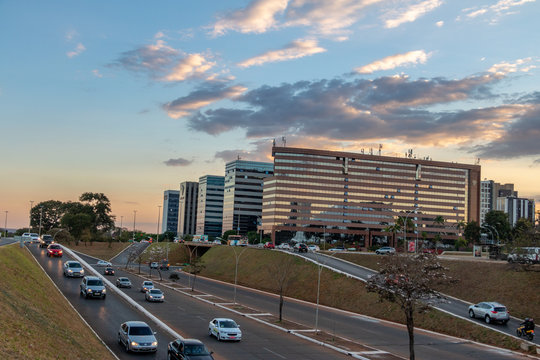 Brasilia Buildings at sunset  - Brasilia, Distrito Federal, Brazil