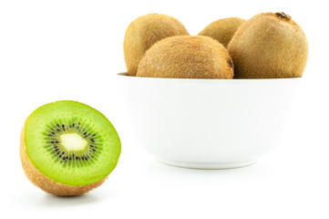 Fresh kiwi on white background