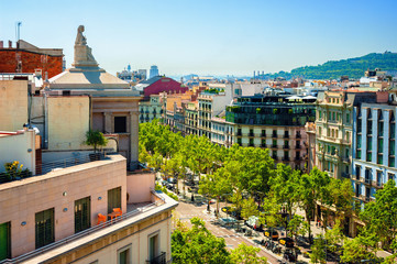 Cityscape in Barcelona, Catalonia Spain