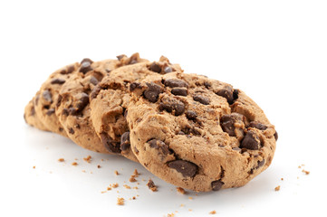 Chocolate cookie isolated on white background
