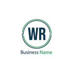 Initial Letter WR Logo Template Design
