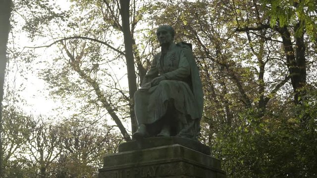 Medium shot of statue Frederic Le Play, Paris, France