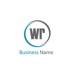 Initial Letter WR Logo Template Design