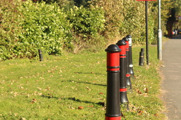 bollards in a row