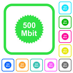 500 mbit guarantee sticker vivid colored flat icons