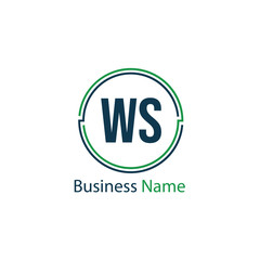 Initial Letter WS Logo Template Design