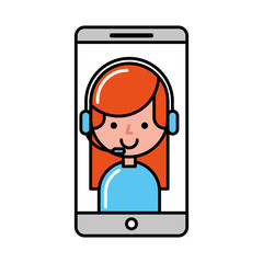 operator girl smartphone online shopping