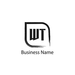 Initial Letter WT Logo Template Design