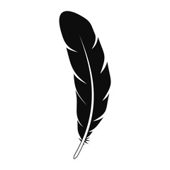 Tribal feather icon. Simple illustration of tribal feather vector icon for web design isolated on white background
