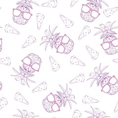 Cute seamless print with pineapples