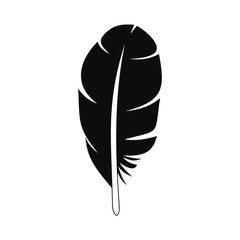 White feather icon. Simple illustration of white feather vector icon for web design isolated on white background