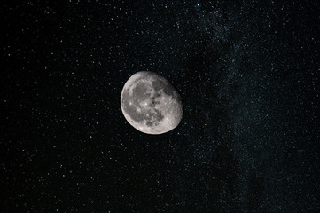 Naklejka na ściany i meble Luna crescente con la Via Lattea, in un bellissimo cielo stellato