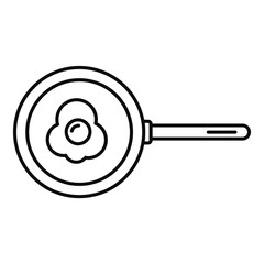 Egg fry pan icon. Outline egg fry pan vector icon for web design isolated on white background