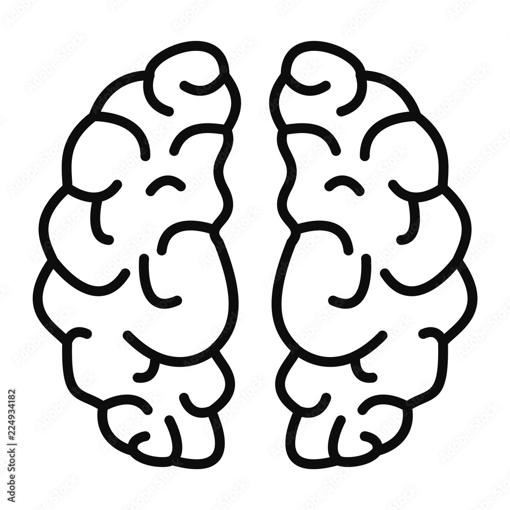 Poster artificial brain icon. outline artificial brain vector icon for web design isolated on white backgro
