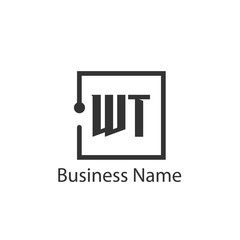 Initial Letter WT Logo Template Design