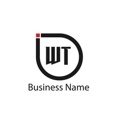 Initial Letter WT Logo Template Design