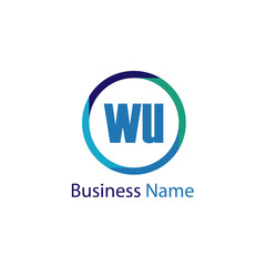Initial Letter WU Logo Template Design