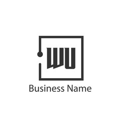 Initial Letter WU Logo Template Design