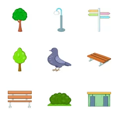 Fototapeten Urban outdoor decor icons set. Cartoon illustration of 9 urban outdoor decor vector icons for web © ylivdesign
