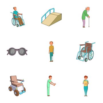 Accessibility icons set. Cartoon illustration of 9 accessibility vector icons for web