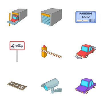 Car service icons set. Cartoon illustration of 9 car service vector icons for web