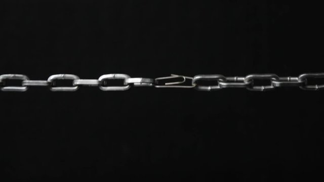 chain is fastened a paperclip breaks under load