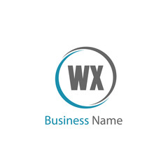 Initial Letter WX Logo Template Design