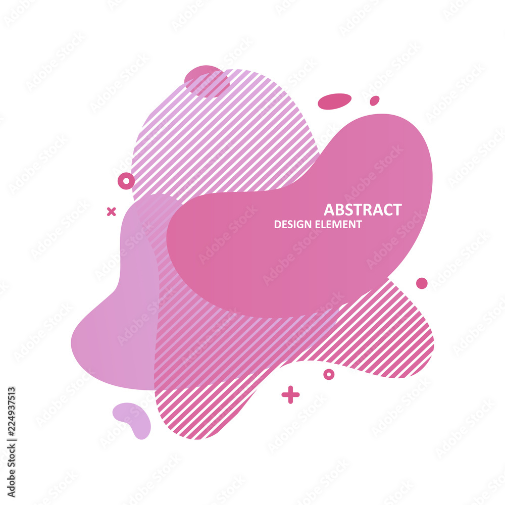 Poster Abstract dynamic graphic elements. Composition with gradient liquid shapes. Template for modern banner, flyer and presentation. Vector illustration.