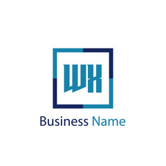 Initial Letter WX Logo Template Design