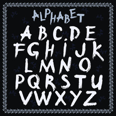 Fototapeta na wymiar alphabet latin, hand drawn, vector illustration