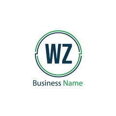 Initial Letter WZ Logo Template Design