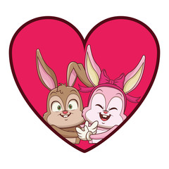 Hugged rabbit cartoons