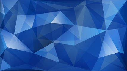 Obraz premium Abstract polygonal background of many triangles in blue colors