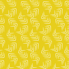 Decorative thin strokes seamless vector yellow pattern.