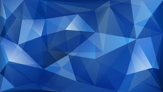 Abstract polygonal background of many triangles in blue colors